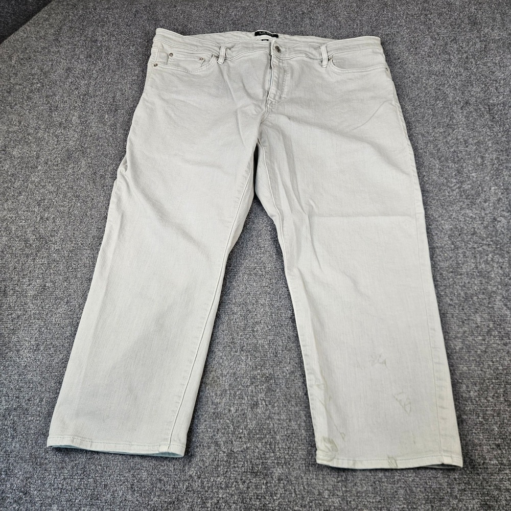 Lauren Ralph Lauren Premier Straight Crop Jeans Gray Plus Size 22W Pants